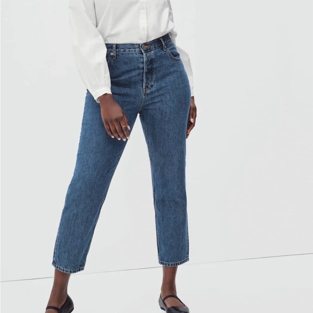 Everlane Women’s Curvy 90’s Cheeky Straight Ankle Jeans Medium Blue US 32 NWT